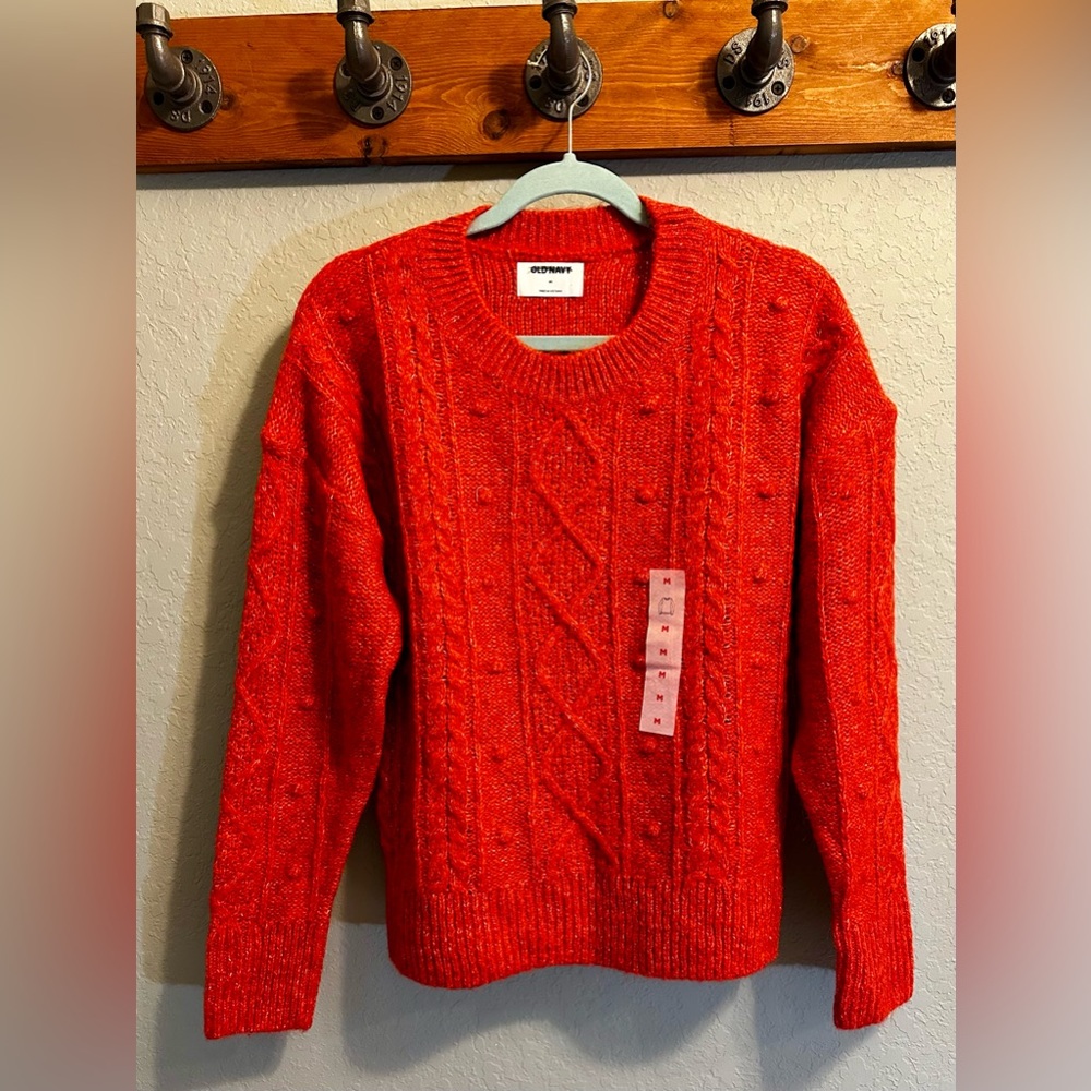 Old Navy Red Cable Knit Sweater
